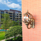 Traditional European Waterproof Ball-Shaped Aluminium & Glass 1-Light Wall Sconce for Outdoor Patio