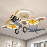 Adorable Cartoon Airplane LED Kids Ceiling Light - Iron & Acrylic, Semi-Flush Mount