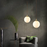 Nordic Minimalist White Orb 1-Light Pendant Lamp