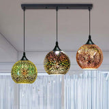 Modern Creative 3D Colorful Fireworks Glass Dome Island Light Chandelier - 2/3-Light