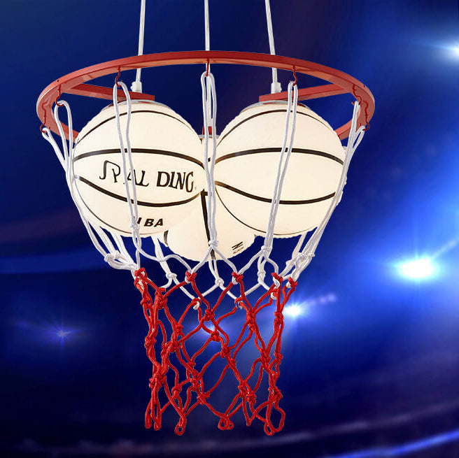 Whimsical Cartoon Basketball 3-Light Kids Ceiling Chandelier