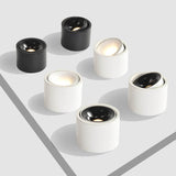 Sleek Modern Round LED Spotlight Flush Mount Ceiling Light, Adjustable