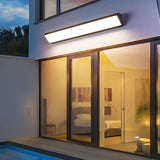 Modern Industrial Waterproof LED Wall Sconce with Rectangular Aluminum Frame and Acrylic Panel for Outdoor Patio