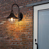 Sleek Contemporary Industrial Aluminum Horn-Style 1-Light Wall Sconce for Outdoor Patio