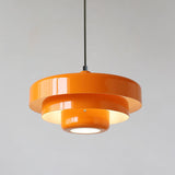 Chic Nordic Vintage Multi-Layered Round Metal Pendant Light, 1-Light