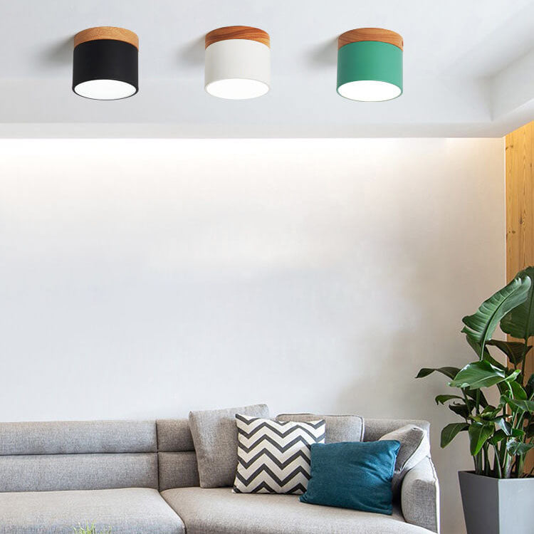 Chic Scandinavian Macaroon Solid Color LED Flush-Mount Ceiling Light