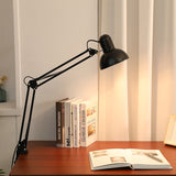 Modern Minimalist Retractable Long-Arm Clip Table Lamp – Iron & ABS, 1-Light Bedside Bedroom Lamp