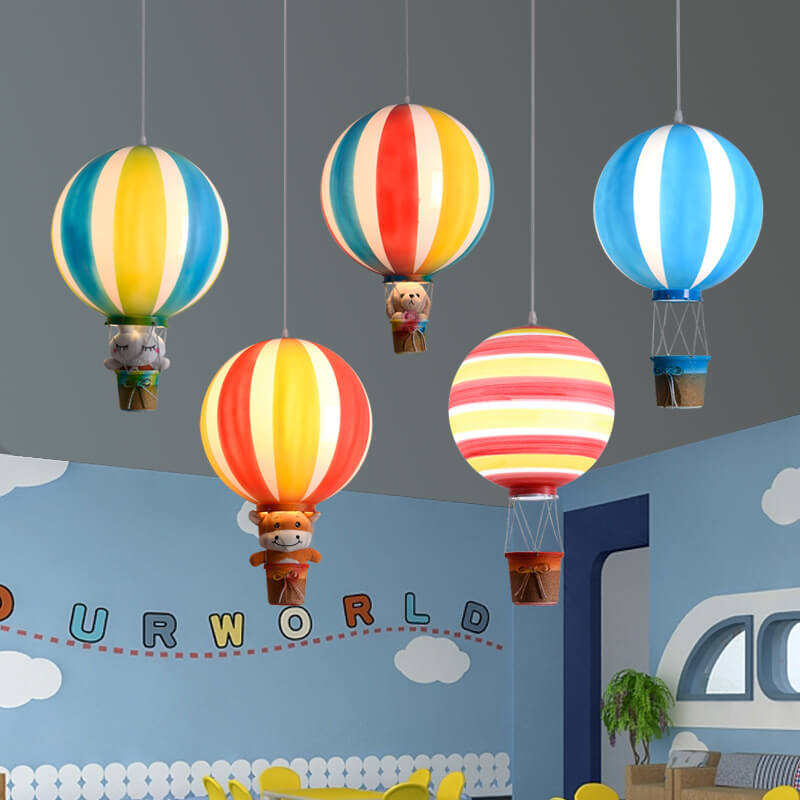 Scandinavian Modern 1-Light Hot Air Balloon Pendant Light, Iron & Acrylic