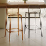 Modern Scandinavian Square Bar Stool with Backrest and Footrest – Ideal Kitchen Seating