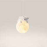 Modern Resin Rabbit Moon 1-Light Pendant Light for Kids' Rooms & Living Rooms