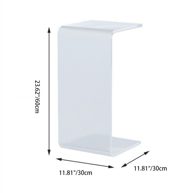 Sleek Modern Minimalist Rectangular Acrylic Side Table for Living Room