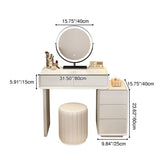 Modern Minimalist Rectangular Cat's Paw Leather Solid Wood Makeup Vanity with 5 Drawers for Bedroom