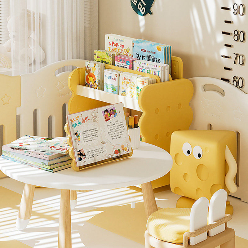 Contemporary Creative 2-Tier Square Cheese Kids' Plastic Bookshelf for Bedroom