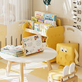 Contemporary Creative 2-Tier Square Cheese Kids' Plastic Bookshelf for Bedroom