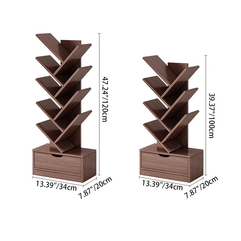 Modern Solid Wood Bookshelf – Eco-Friendly, Rectangular 6/8/10/12-Tier Storage for Home Office