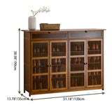 Traditional Rustic Rectangular Bamboo MDF Shoe Storage Cabinet – 2-Cabinet Entryway Organizer