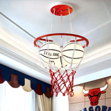 Whimsical Cartoon Basketball 3-Light Kids Ceiling Chandelier