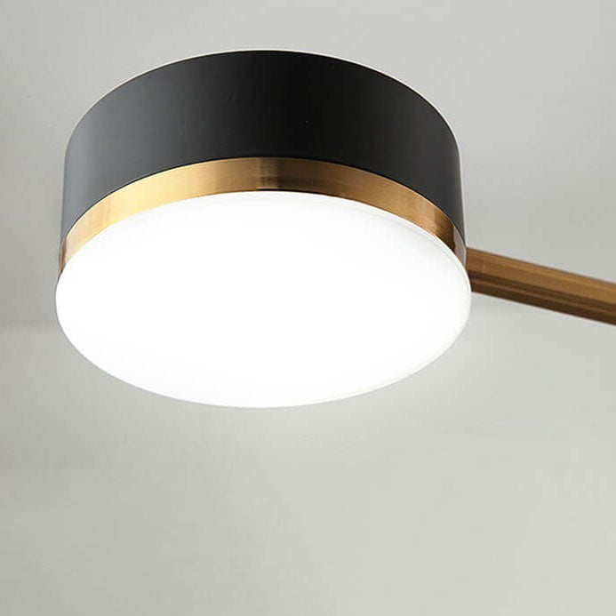 Sleek Modern Minimalist Black & Gold 4-8 Light Semi-Flush Mount Ceiling Light