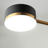 Sleek Modern Minimalist Black & Gold 4-8 Light Semi-Flush Mount Ceiling Light
