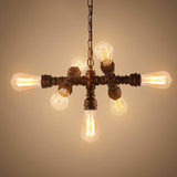 7-Light Industrial Iron Water Pipe Chandelier