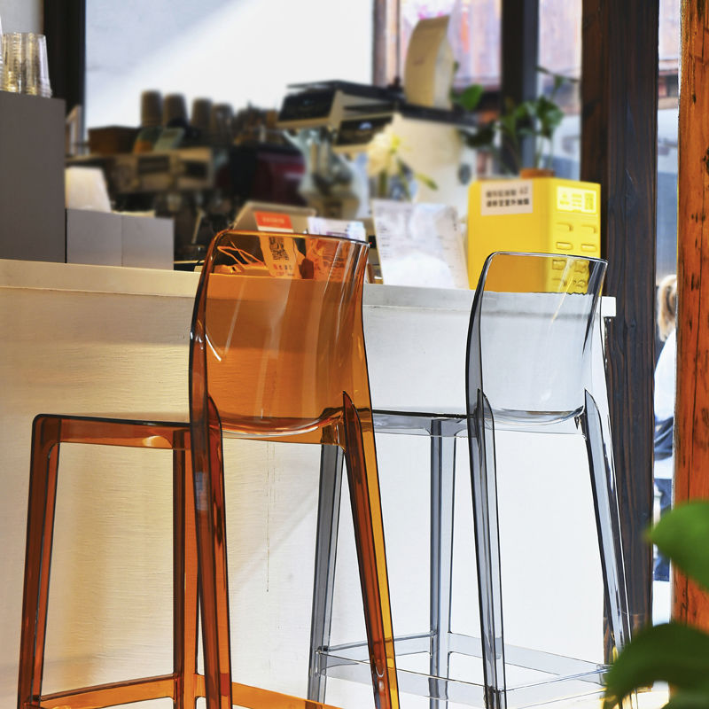 Modern Scandinavian Square Bar Stool with Backrest and Footrest – Ideal Kitchen Seating