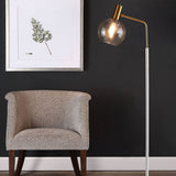 Nordic Minimalist Glass Dome Floor Lamp with Marble Base – 1-Light Standing Lamp