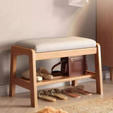 Sleek Contemporary Scandinavian Rectangular Solid-Wood Shoe Storage with 1 Shelf - Entryway Organizer