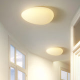 Nordic Minimalist Cobblestone PE Lampshade LED Flush-Mount Ceiling Light, Modern & Energy-Efficient