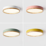 Elegant Macaron-Style Round Acrylic LED Flush-Mount Ceiling Light