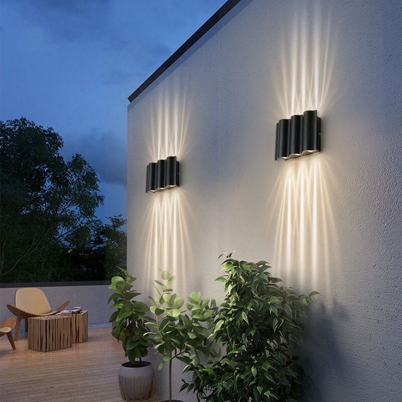 Modern Wave Aluminum LED Outdoor Wall Sconce – Waterproof, Weatherproof Exterior Lighting