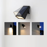 Modern Minimalist Solar LED Wall Sconce - Rectangular-Trapezoidal Design, ABS/PC Housing, Outdoor Garden Lamp