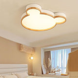 Nordic Wood Bear-Shaped LED Flush Mount Ceiling Light for Kids