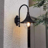 Sleek Contemporary Industrial Aluminum Horn-Style 1-Light Wall Sconce for Outdoor Patio