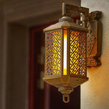 Traditional Chinese Pagoda-Style Brushed Aluminum 1-Light Wall Sconce for Outdoor Patio