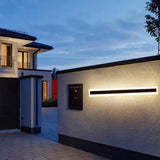 Modern Minimalist Long Rectangular LED Wall Sconce in Aluminum and Acrylic – Outdoor Garden Lighting