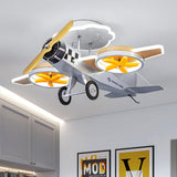 Adorable Cartoon Airplane LED Kids Ceiling Light - Iron & Acrylic, Semi-Flush Mount