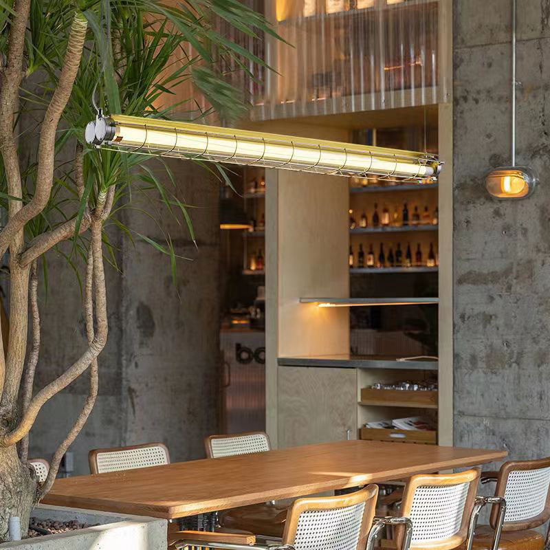 Contemporary Industrial Long-Hardware Acrylic Island Pendant Chandelier with 1/2 Light for Dining Room