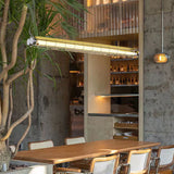 Contemporary Industrial Long-Hardware Acrylic Island Pendant Chandelier with 1/2 Light for Dining Room