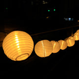 Modern Art Deco Solar Lantern Ball: Waterproof Fabric LED String Lights for Outdoor Patio & Landscape