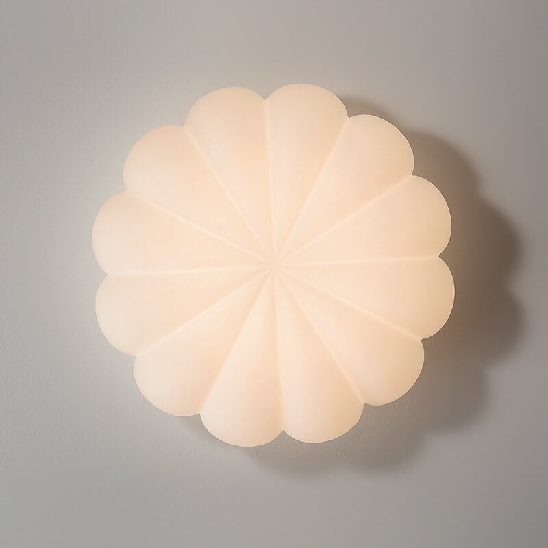 Nordic Contemporary Kids' Flower LED Flush Mount Ceiling Light with PE Shade for Bedroom