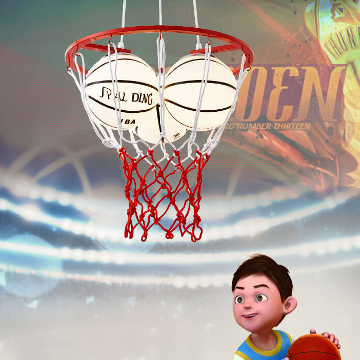 Whimsical Cartoon Basketball 3-Light Kids Ceiling Chandelier