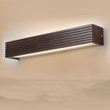 Elegant Modern Chinese Walnut Square Bar Vanity LED Wall Sconce Lamp for Bathroom