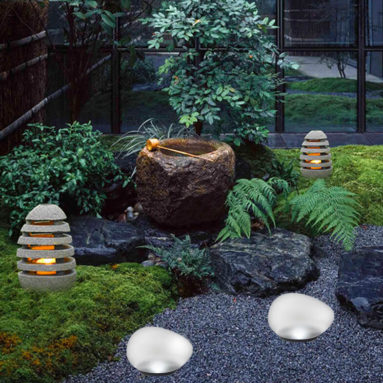 Solar Pebble LED Outdoor Landscape Light with ABS Sandblasted Glass – Durable, Weatherproof Garden Path Lighting