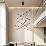 Nordic Luxury LED Chandelier in Iron & Aluminum with Geometric Line Design