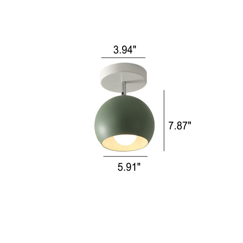 Nordic Macaron Dome 1-Light Semi-Flush Ceiling Light - Modern Minimalist Design