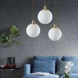 Nordic Minimalist White Orb 1-Light Pendant Lamp