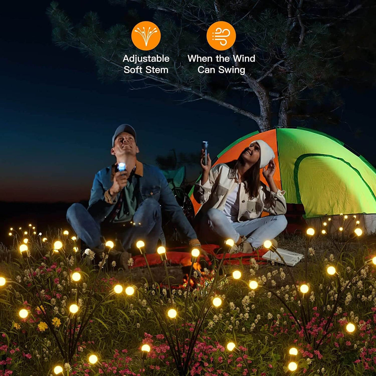 Modern Solar Firefly LED Garden Light – Waterproof ABS, Ground-In Lawn Landscape Lighting