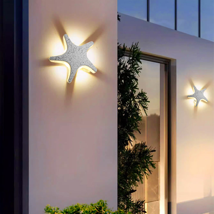 Aluminum Starfish LED Waterproof Outdoor Wall Sconce – Contemporary Patio Lighting