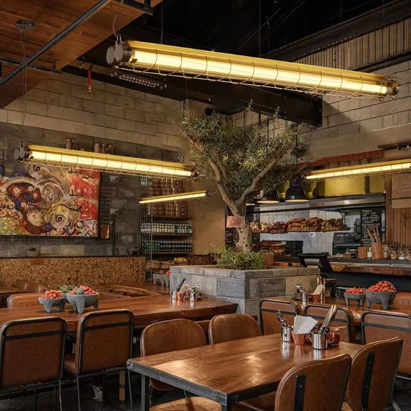 Contemporary Industrial Long-Hardware Acrylic Island Pendant Chandelier with 1/2 Light for Dining Room