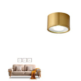 Modern Brass LED Spotlight Flush-Mount Ceiling Light — Cylindrical Design